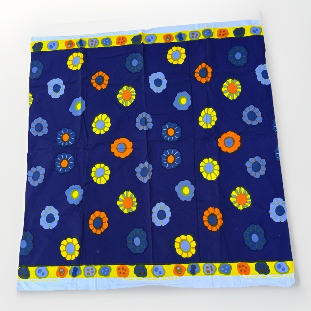 KATSUJI WAKISAKA "NEKKU" MARIMEKKO. OY SUOMI FINLAND 1972 Fabric Flowers VTG